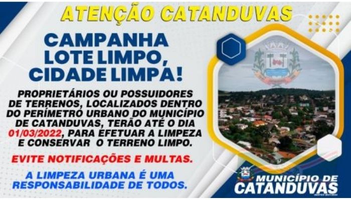 Catanduvas - Campanha Lote Limpo, Cidade Limpa!